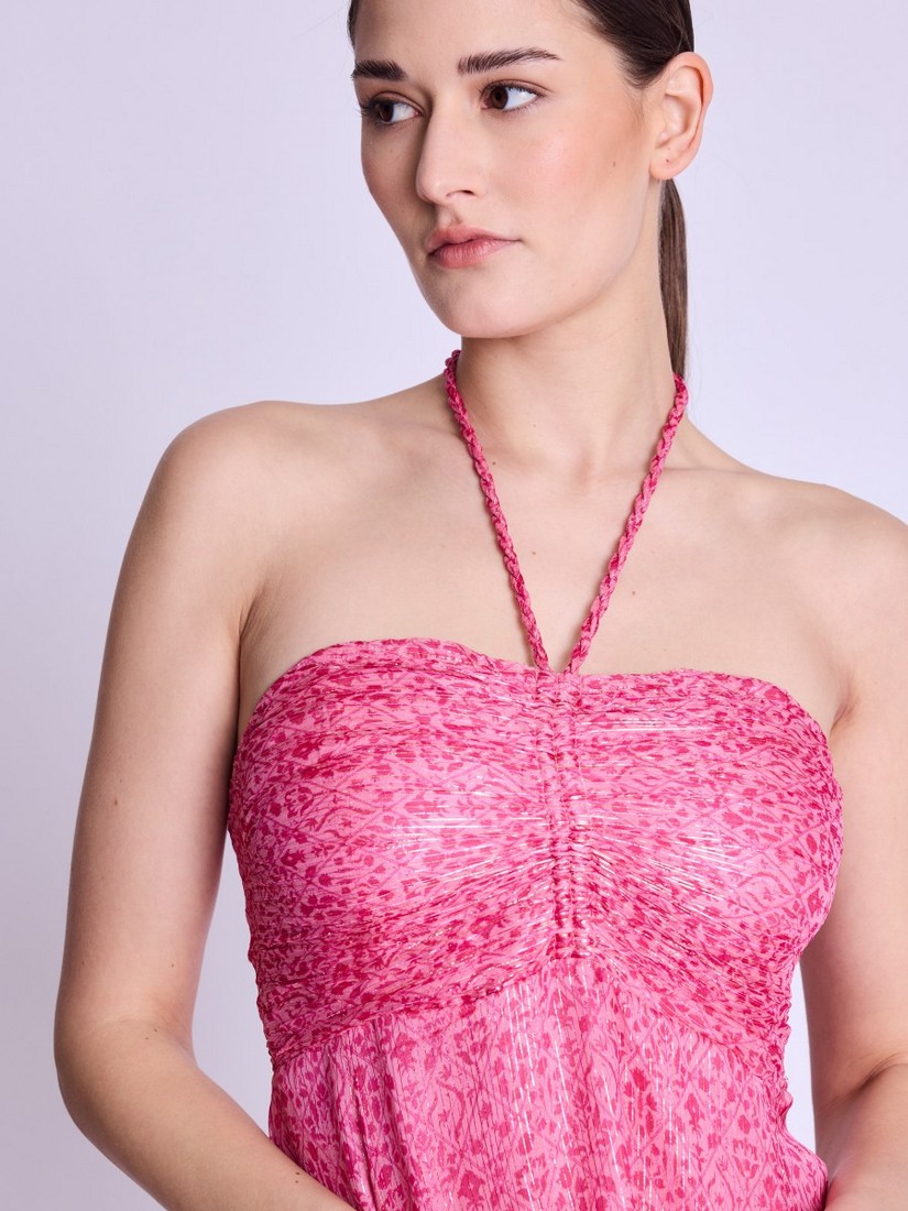 Berenice Pink lurex flowing dress φωτογραφία