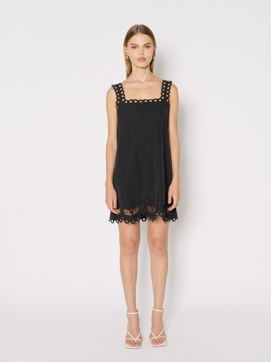 Berenice Γυναικείο Φόρεμα Regular Fit Βαμβακερό Μαύρο φωτογραφία