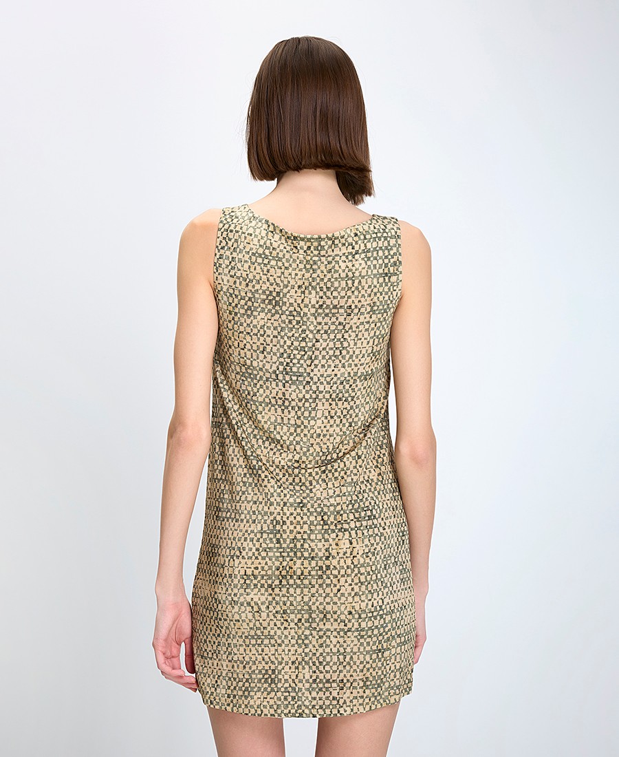 Caractere Γυναικείο Φόρεμα Slim Fit Με Μικρομοτίβο Αμάνικο Κόψιμο φωτογραφία