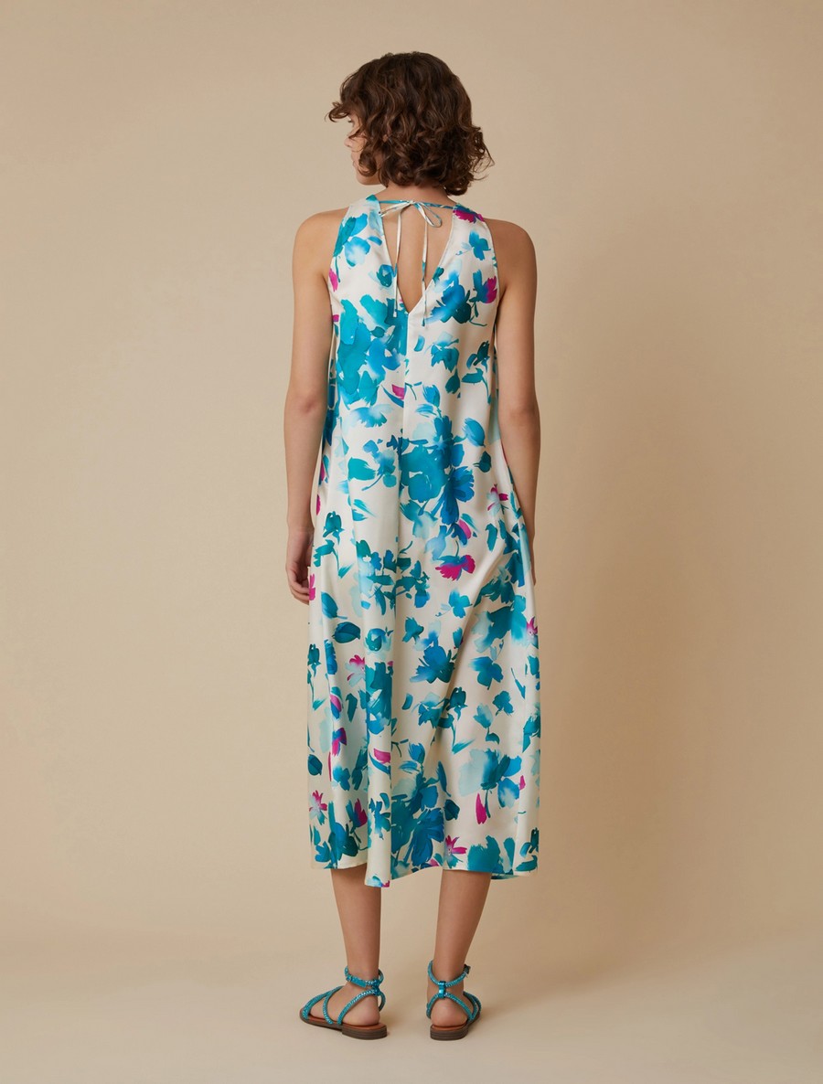 Penny Black Γυναικείο Μακρύ Φόρεμα Μεταξωτό Relaxed Fit με Halterneck Σχέδιο Εμπριμέ φωτογραφία