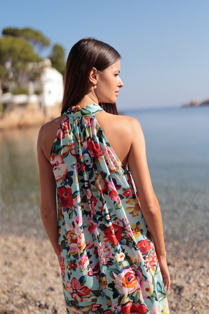 Luna Llena Γυναικείο Maxi Φόρεμα Αμάνικο με Λουλουδάτο Μοτίβο Regular Fit φωτογραφία