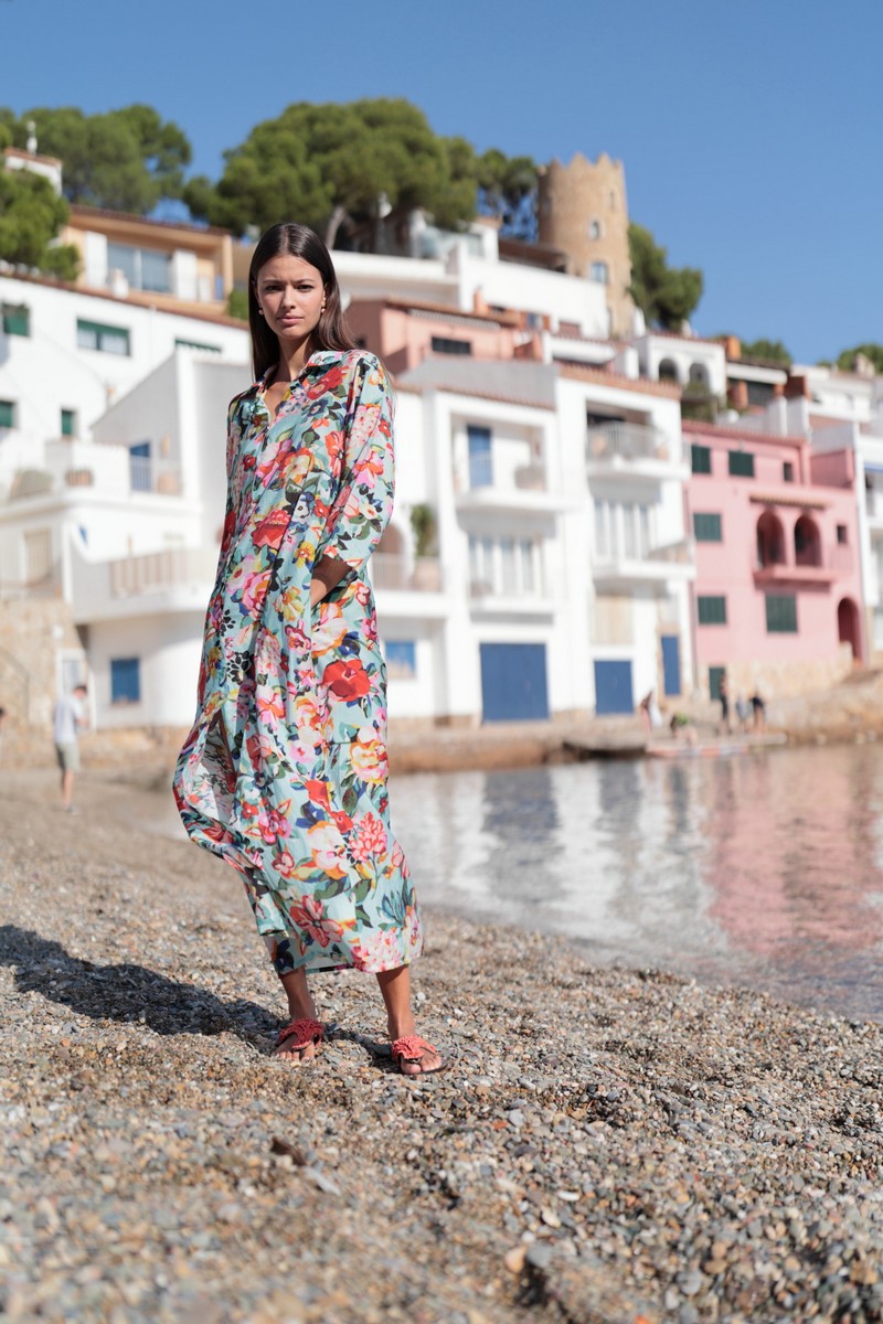 Luna Llena Γυναικείο Σεμιζιέ Φόρεμα με Λουλουδάτο Μοτίβο Regular Fit σε Εμπριμέ φωτογραφία