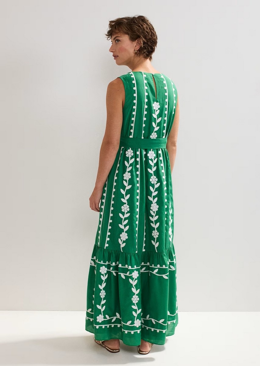 Phase Eight Petite Γυναικείο Φόρεμα με Λουλουδάτο Μοτίβο και Ασύμμετρο Τελείωμα Regular Fit σε Πράσινο φωτογραφία