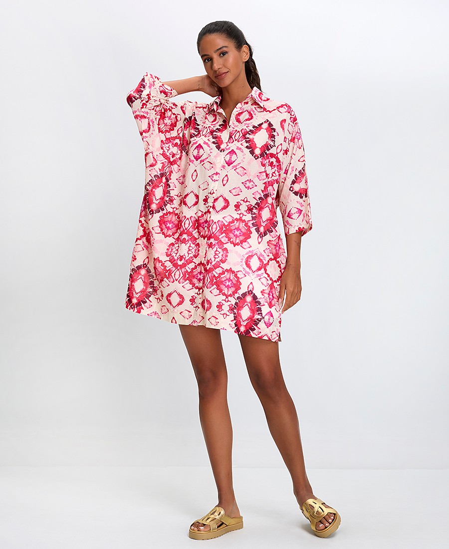 Γυναικείο Σεμιζιέ Comfort Fit Βαμβακερό Με Μοτίβο Tie-Dye φωτογραφία