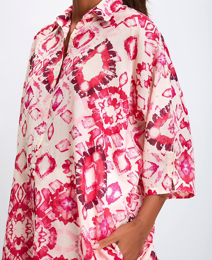 Γυναικείο Σεμιζιέ Comfort Fit Βαμβακερό Με Μοτίβο Tie-Dye φωτογραφία