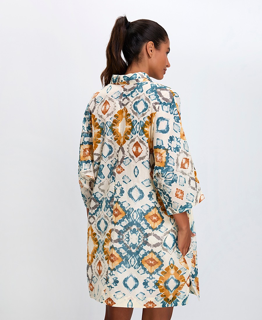 Γυναικείο Σεμιζιέ Comfort Fit Βαμβακερό Με Μοτίβο Tie-Dye φωτογραφία