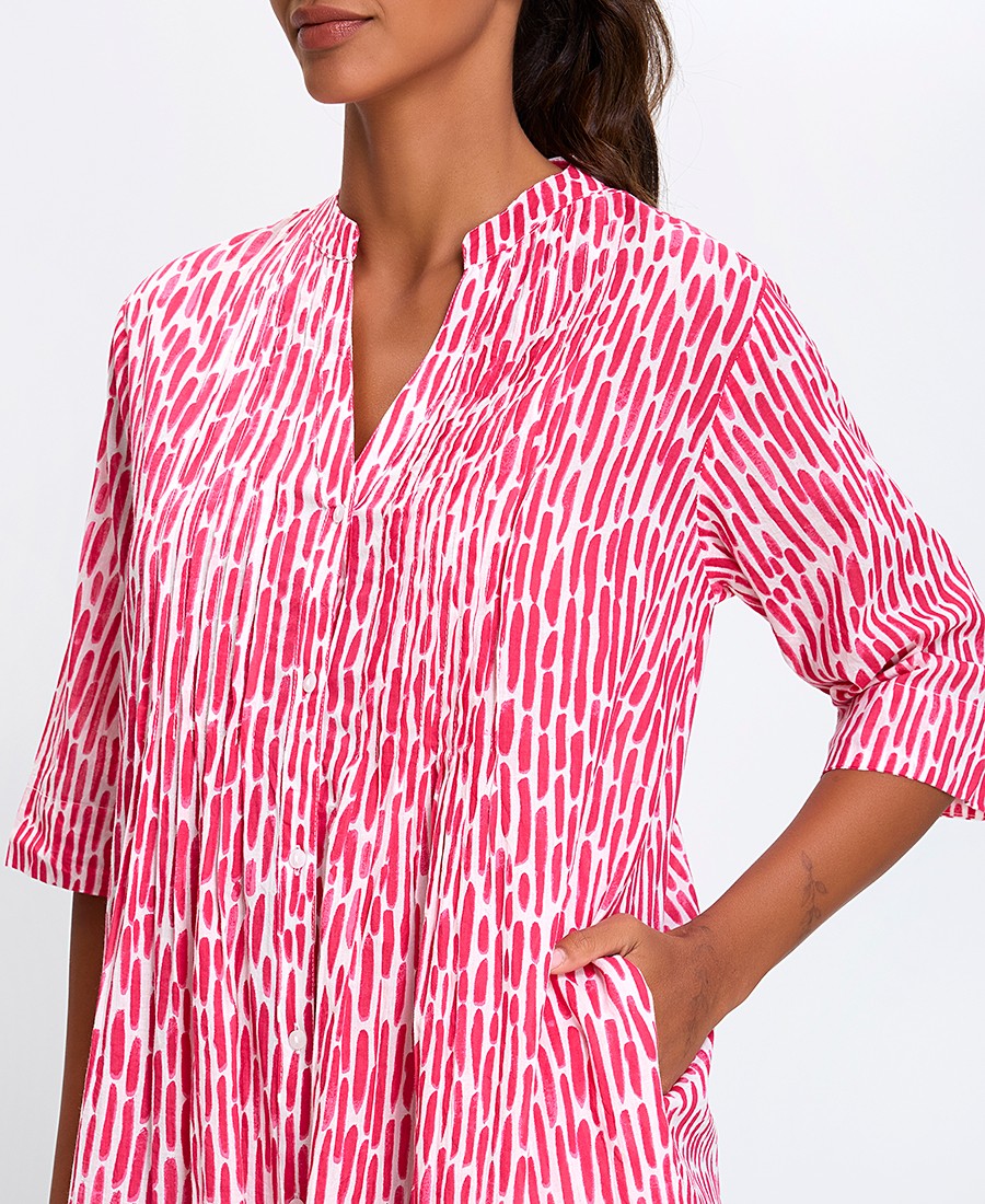 Terre Rouge Γυναικείο Σεμιζιέ Βαμβακερό με Πλισέ & Ρίγες Regular Fit φωτογραφία