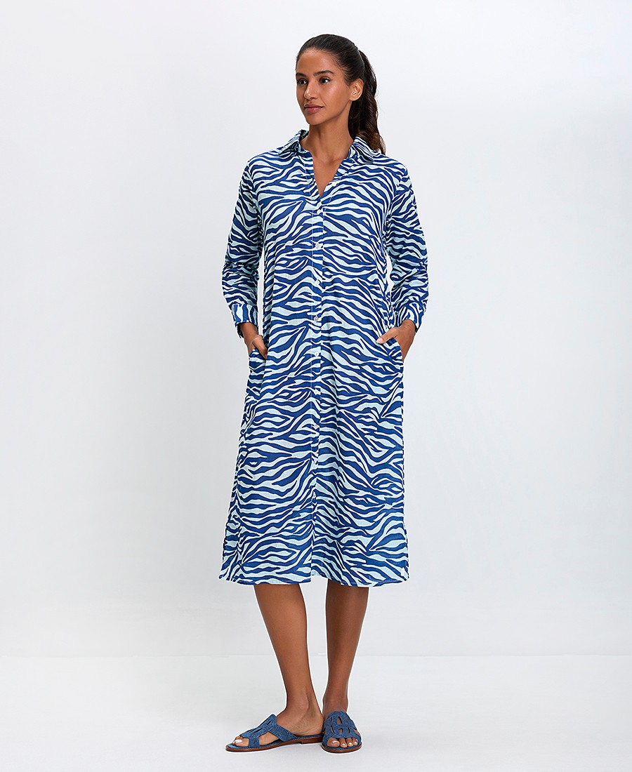 Terre Rouge Terre Rouge Γυναικείο Σεμιζιέ Φόρεμα Βαμβακερό Regular Fit με Ζωηρό Μοτίβο