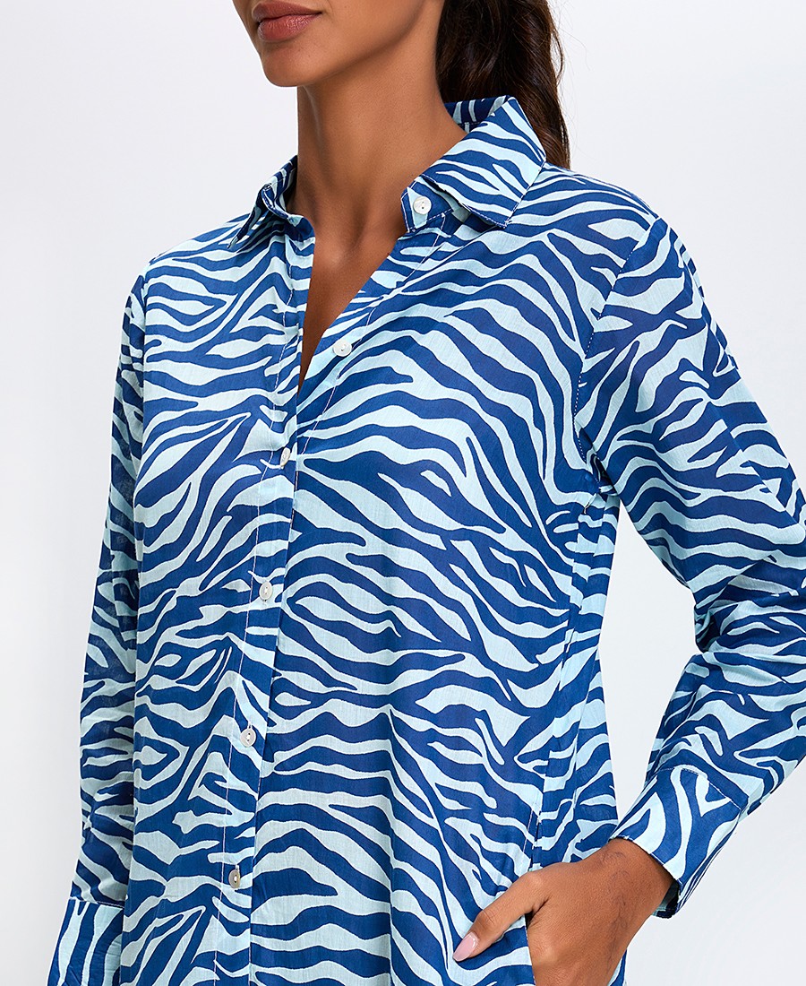 Terre Rouge Γυναικείο Σεμιζιέ Φόρεμα Βαμβακερό Regular Fit με Ζωηρό Μοτίβο φωτογραφία