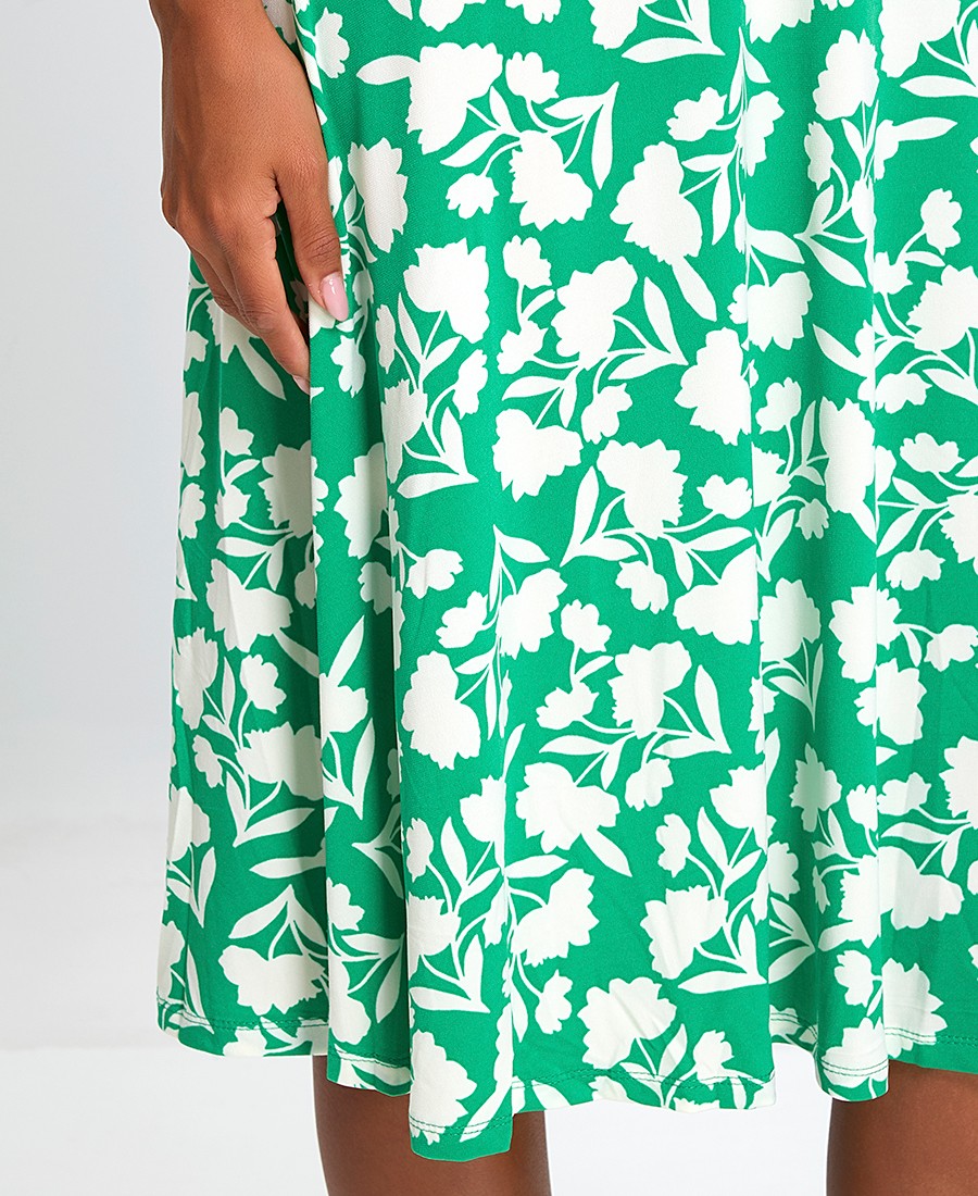 Γυναικείο Αμάνικο Φόρεμα Midi με Floral Μοτίβο Regular Fit φωτογραφία