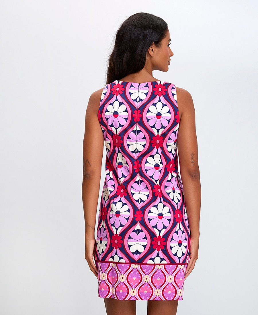 Γυναικείο Κοντό Φόρεμα Floral Straight Fit σε Ροζ φωτογραφία