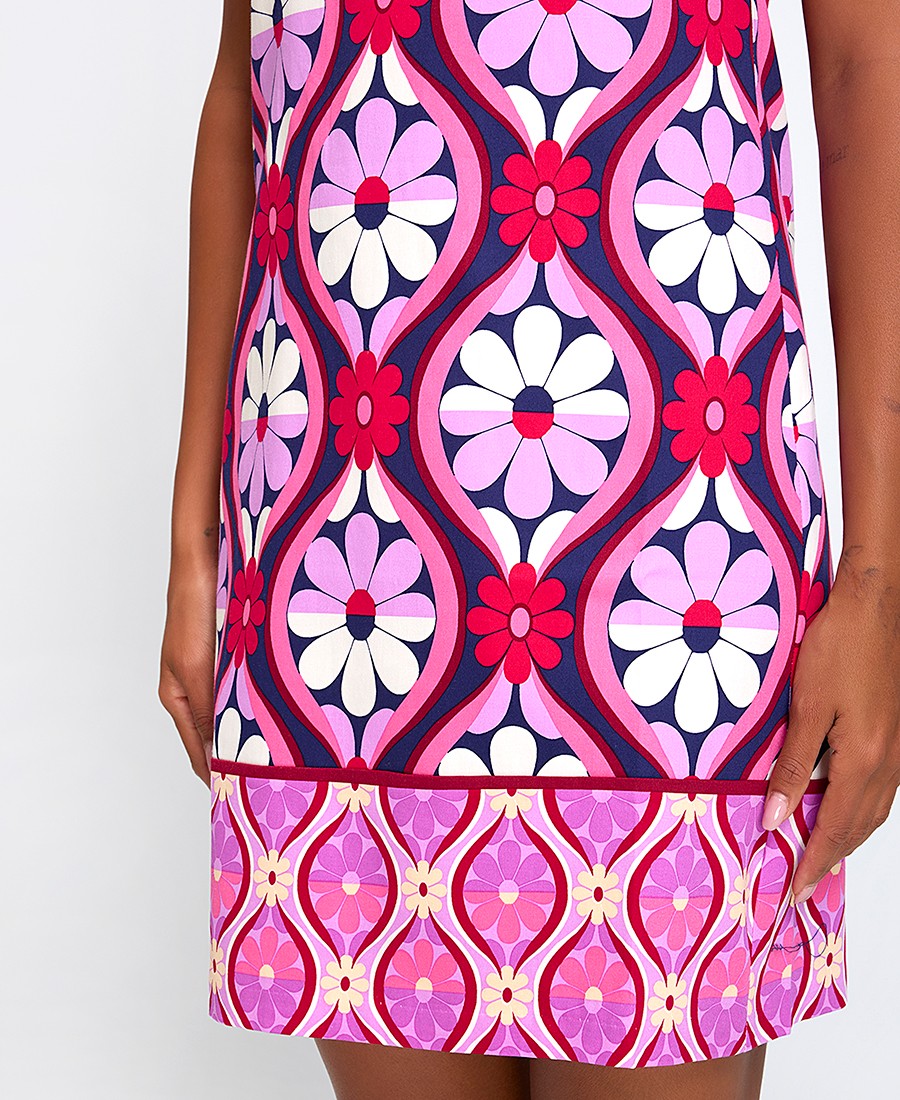 Γυναικείο Κοντό Φόρεμα Floral Straight Fit σε Ροζ φωτογραφία