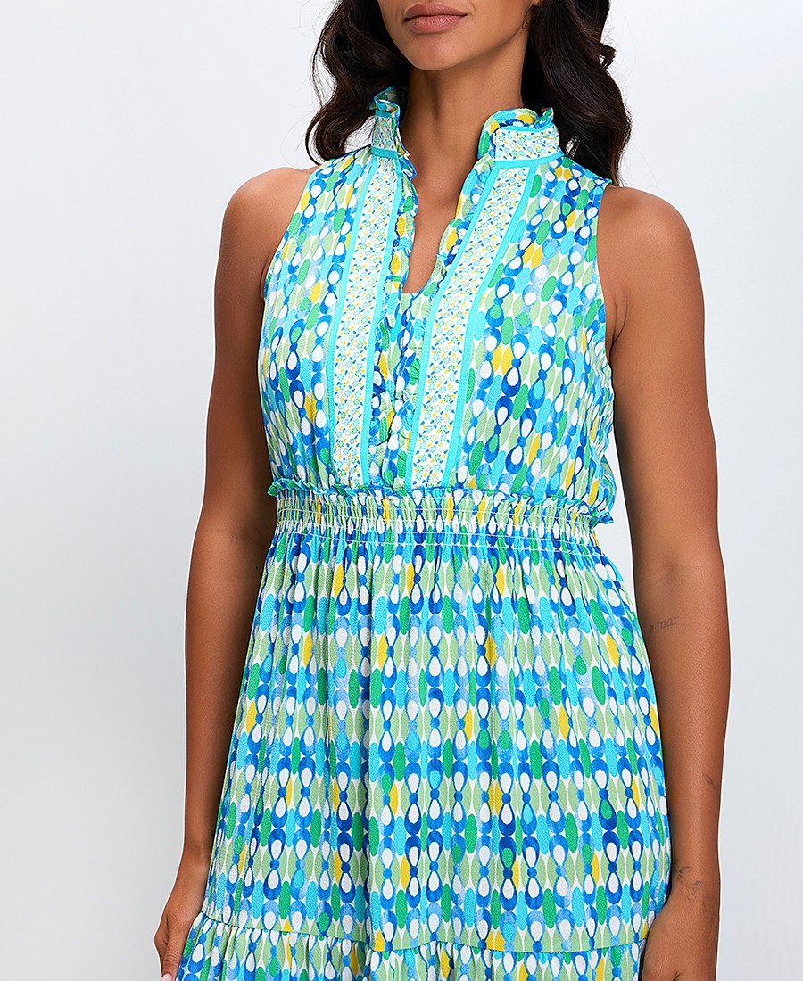 Γυναικείο Midi Φόρεμα με Ψηλό Γιακά και Λάστιχο Στη Μέση Regular Fit φωτογραφία