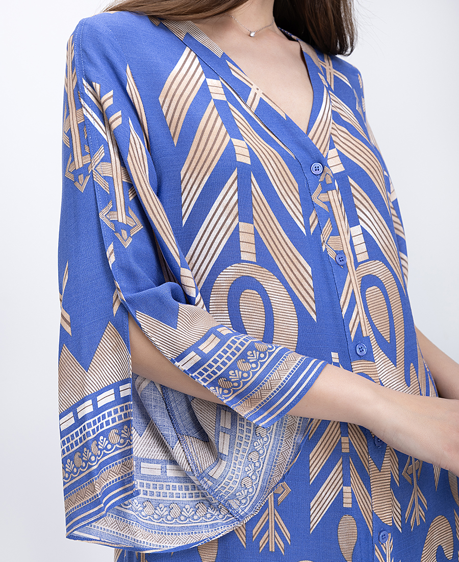 Anonyme Γυναικείο Φόρεμα Maxi Με Γεωμετρικό Print Loose Fit φωτογραφία