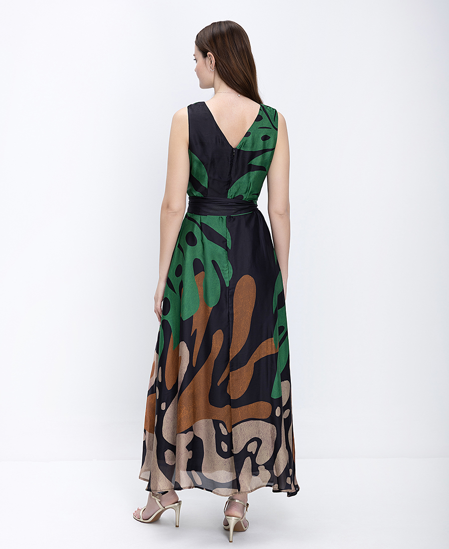 Anonyme Γυναικείο Φόρεμα Regular Fit Maxi Με V Λαιμόκοψη Και Tropical Print φωτογραφία