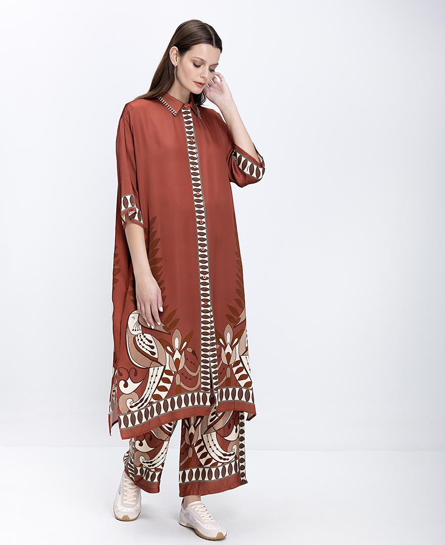 Anonyme Anonyme Γυναικείο Φόρεμα Maxi Με Ethnic Μοτίβο Και Πλαινές Τσέπες Loose Fit