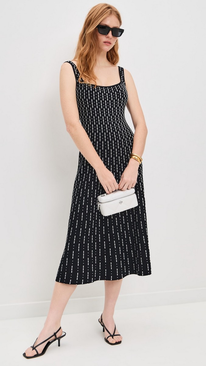 Staud Γυναικείο Midi Φόρεμα Ellison Textured Knit Regular Fit φωτογραφία