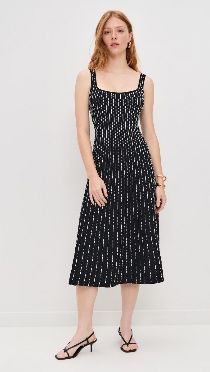 Staud Γυναικείο Midi Φόρεμα Ellison Textured Knit Regular Fit φωτογραφία