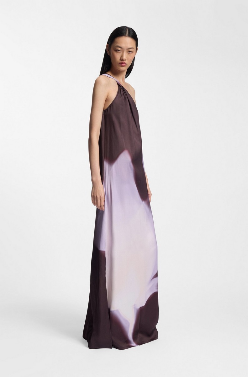 Boss Boss Γυναικείο Φόρεμα One Shoulder Με Floral Print Regular Fit - 2