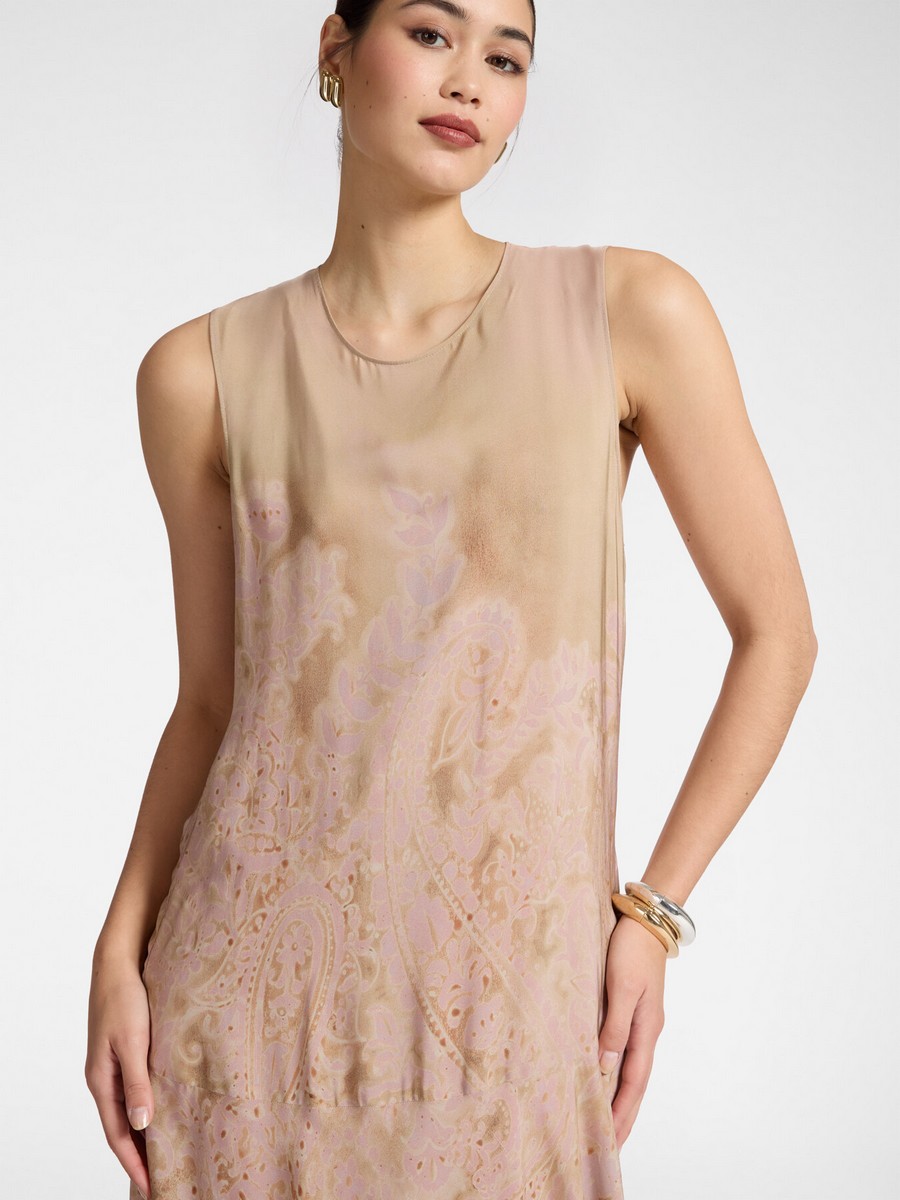 Elena Miro Γυναικείο Φόρεμα Maxi Flared Με Lace Print Και Στρογγυλή Λαιμόκοψη φωτογραφία