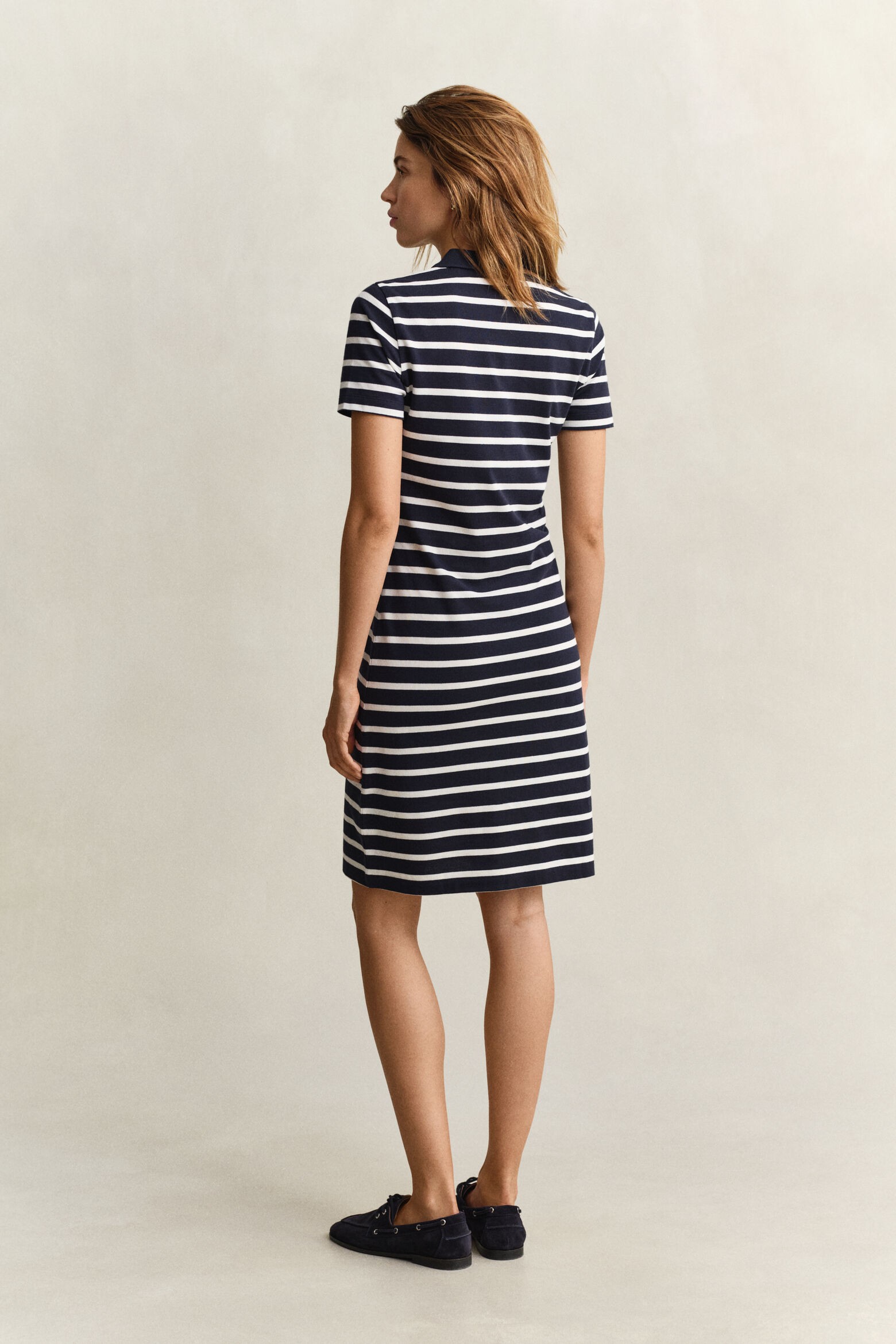Gant Gant Γυναικείο Φόρεμα Polo Βαμβακερό Ριγέ Slim Fit - 3