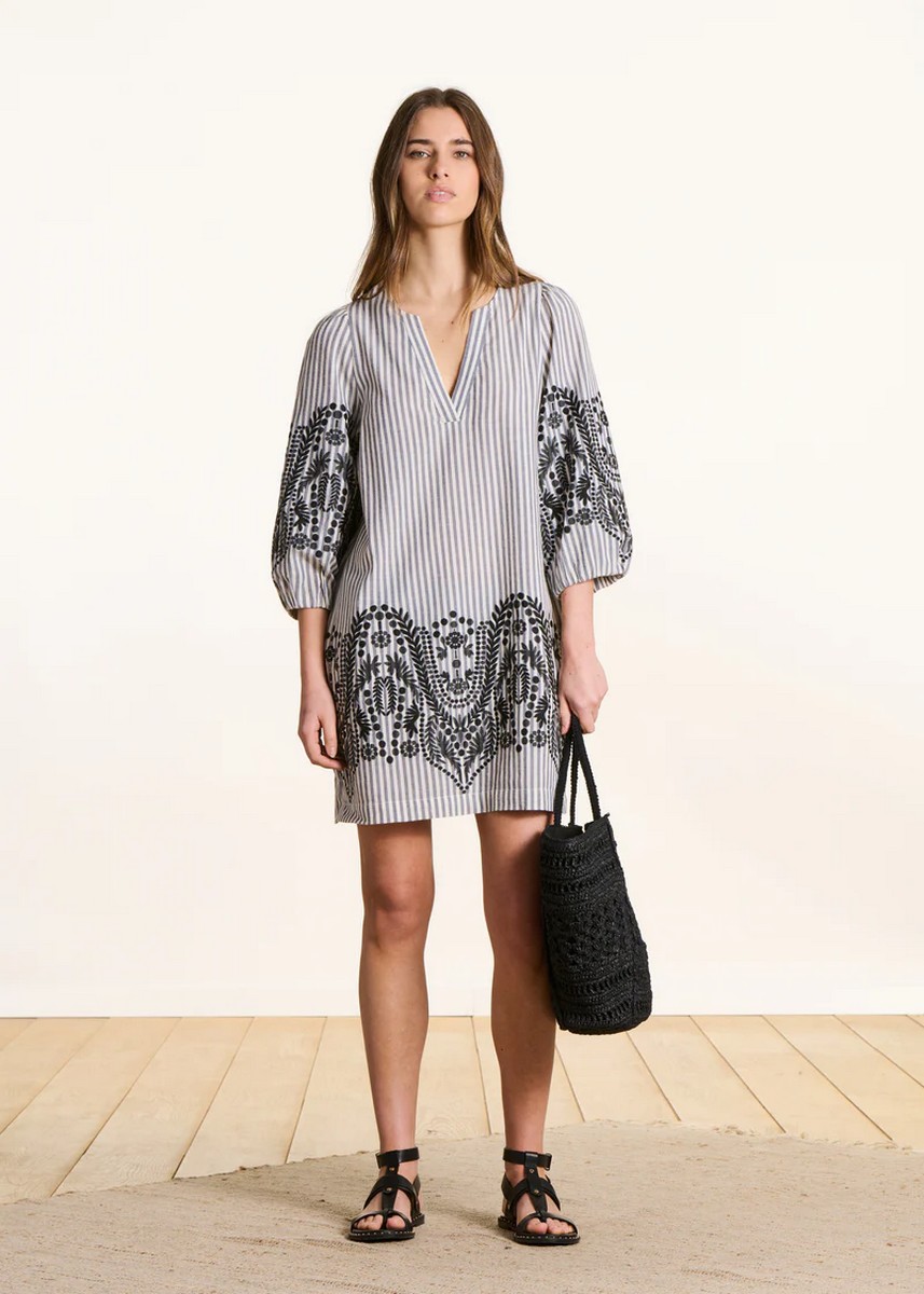 La Fee Maraboutee Γυναικείο Φόρεμα Mini Regular Fit Με Jacquard Ριγέ Σχέδιο