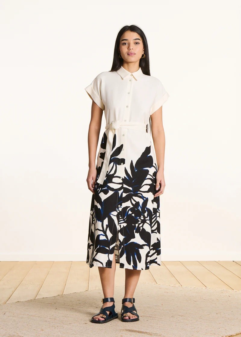 La Fee Maraboutee Γυναικείο Φόρεμα Σεμιζιέ Με Ζώνη Και Floral Σχέδιο