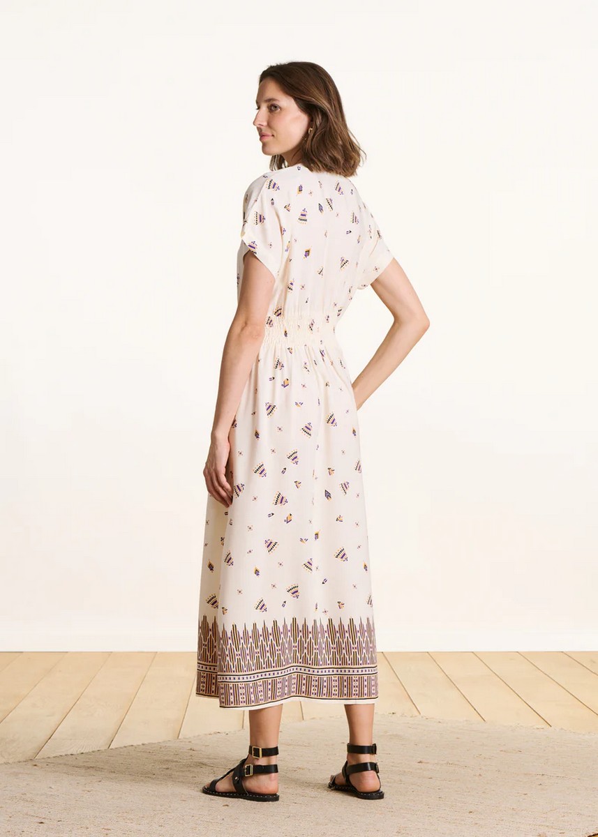 La Fee Maraboutee Γυναικείο Φόρεμα Maxi Regular Fit Με Ethnic Print Και V Λαιμόκοψη Με Κορδόνια φωτογραφία