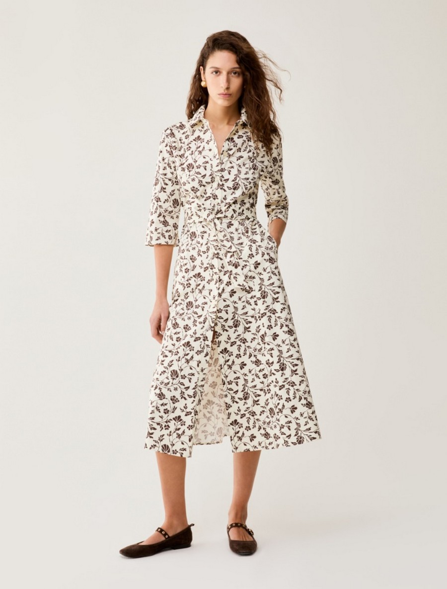 Penny Black Γυναικείο Φόρεμα Σεμιζιέ Midi Με Ζώνη Regular Fit