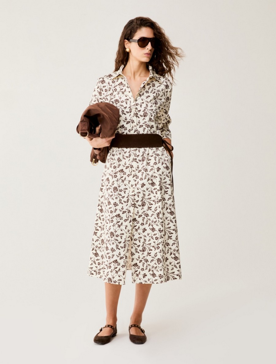 Penny Black Γυναικείο Φόρεμα Σεμιζιέ Midi Με Ζώνη Regular Fit
