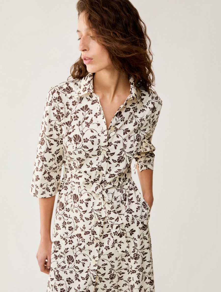 Penny Black Penny Black Γυναικείο Φόρεμα Σεμιζιέ Midi Με Ζώνη Regular Fit - 4
