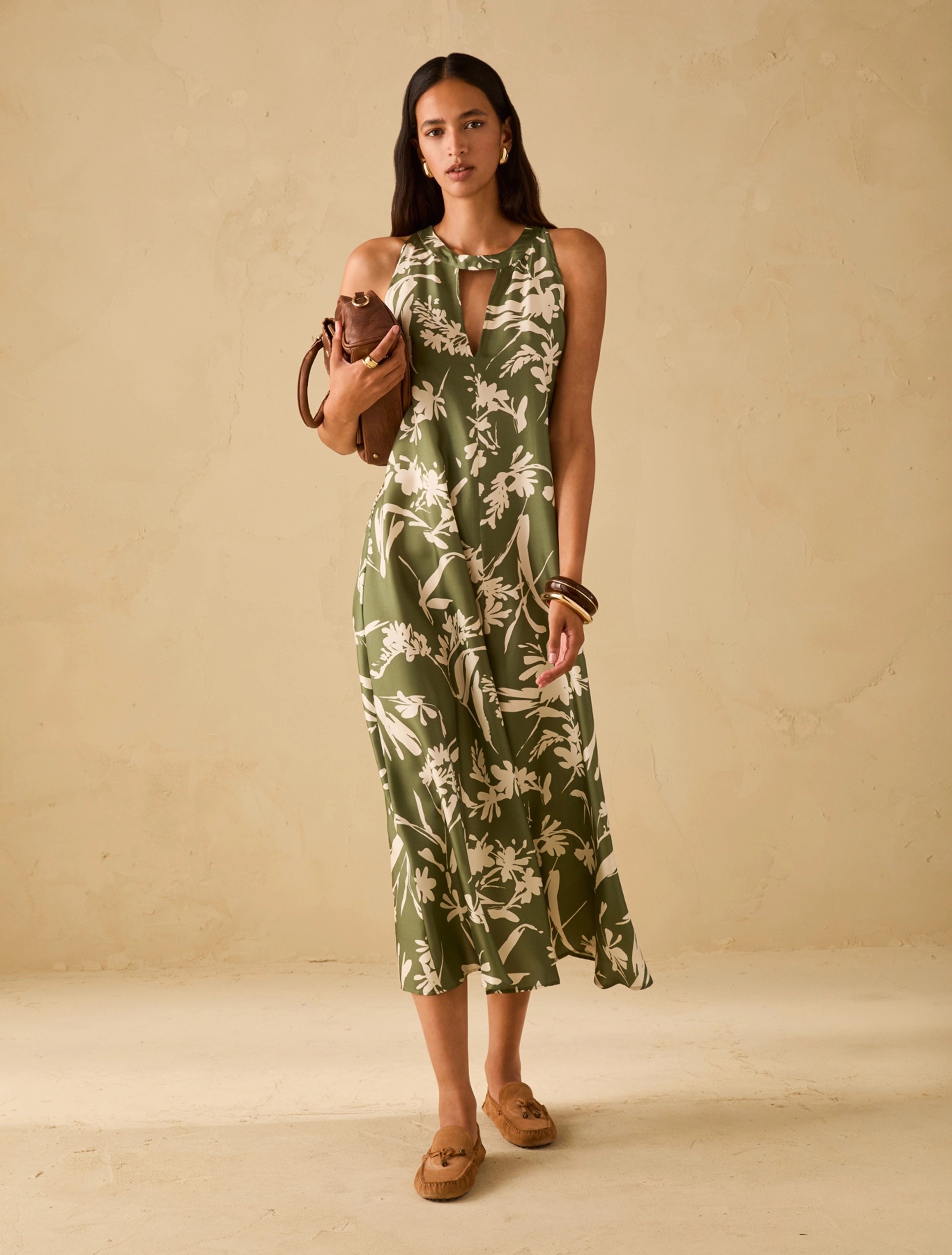 Penny Black Γυναικείο Φόρεμα Μεταξωτό Με Τropical Print Και Cut Out Λαιμόκοψη