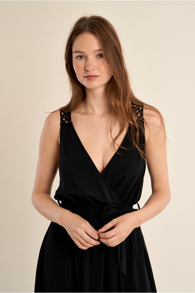 Molly Bracken Γυναικείο Maxi Φόρεμα Με Crochet Πλάτη Και Ζώνη Στη Μέση φωτογραφία