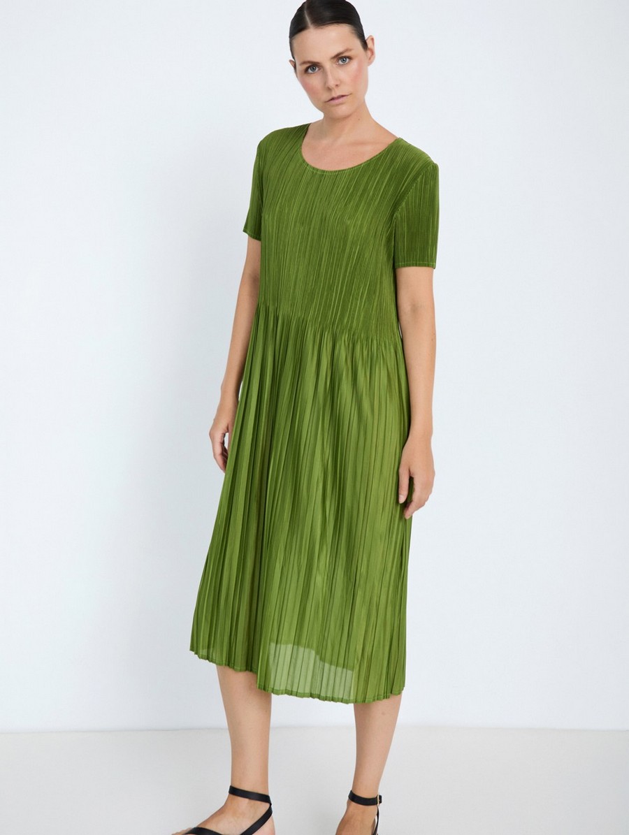 Skatie Γυναικείο Φόρεμα Midi Relaxed Fit Με Pleats Και Non Iron Ύφασμα φωτογραφία