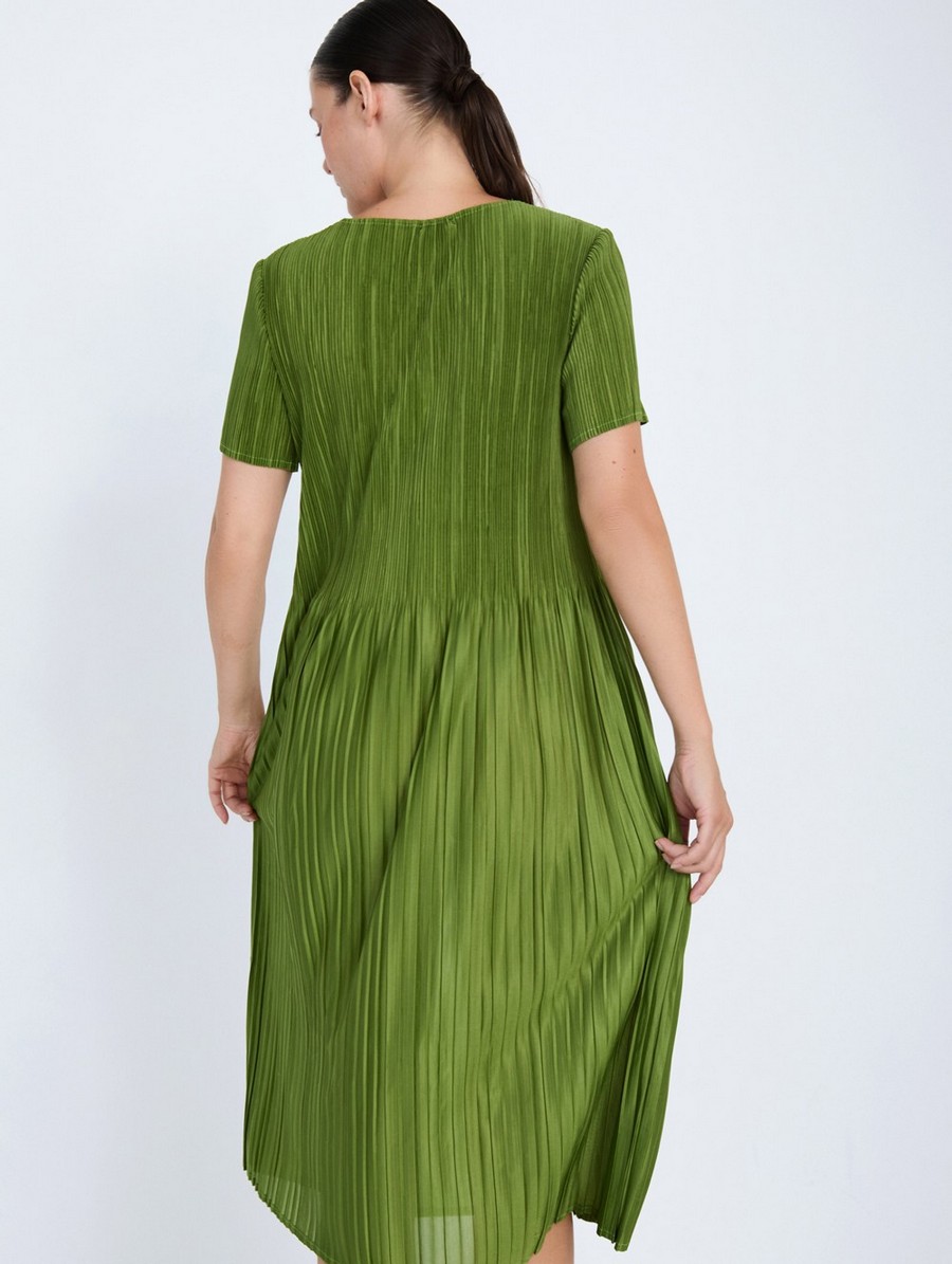 Skatie Γυναικείο Φόρεμα Midi Relaxed Fit Με Pleats Και Non Iron Ύφασμα φωτογραφία