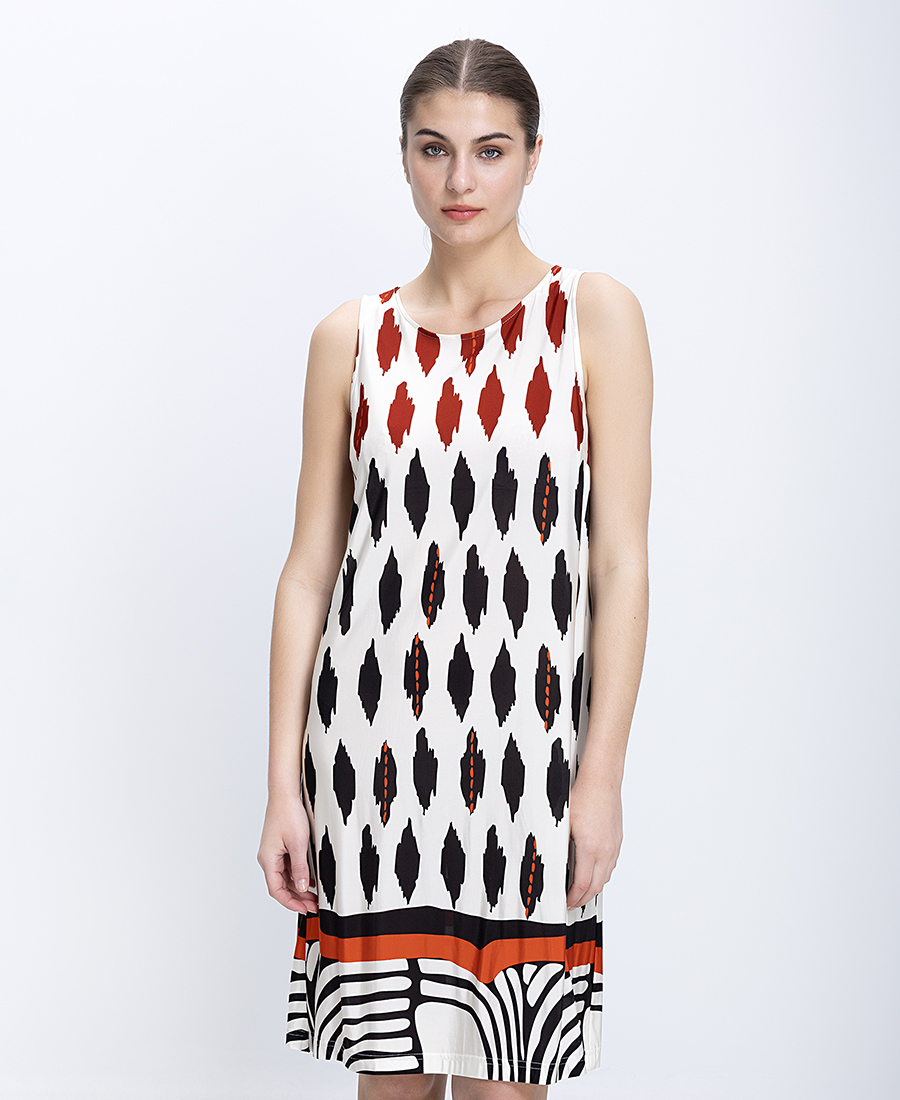Laura Donini Γυναικείο Midi Φόρεμα Εμπριμέ Regular Fit
