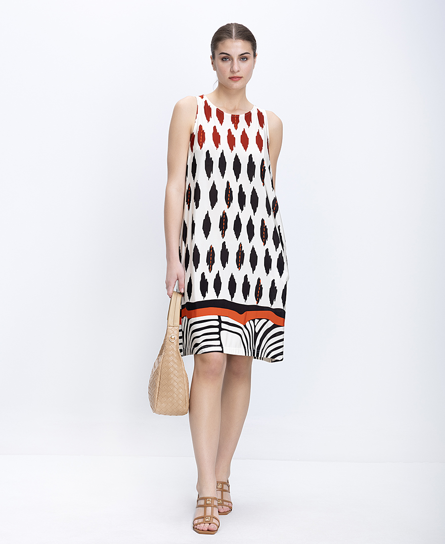 Laura Donini Γυναικείο Midi Φόρεμα Εμπριμέ Regular Fit - 2