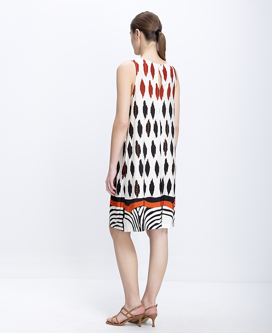 Laura Donini Γυναικείο Midi Φόρεμα Εμπριμέ Regular Fit - 3