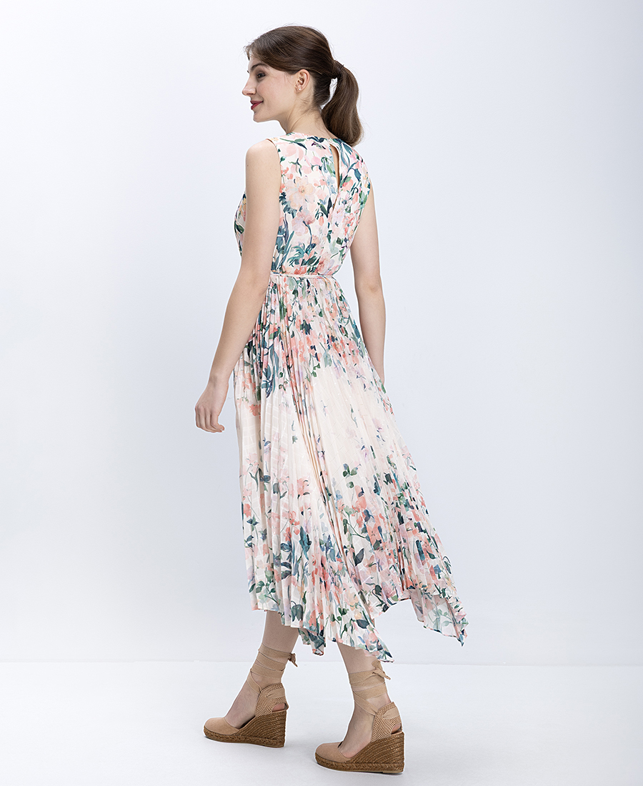 Phase Eight Γυναικείο Midi Φόρεμα Floral Με Πλισέ Φούστα Regular Fit φωτογραφία