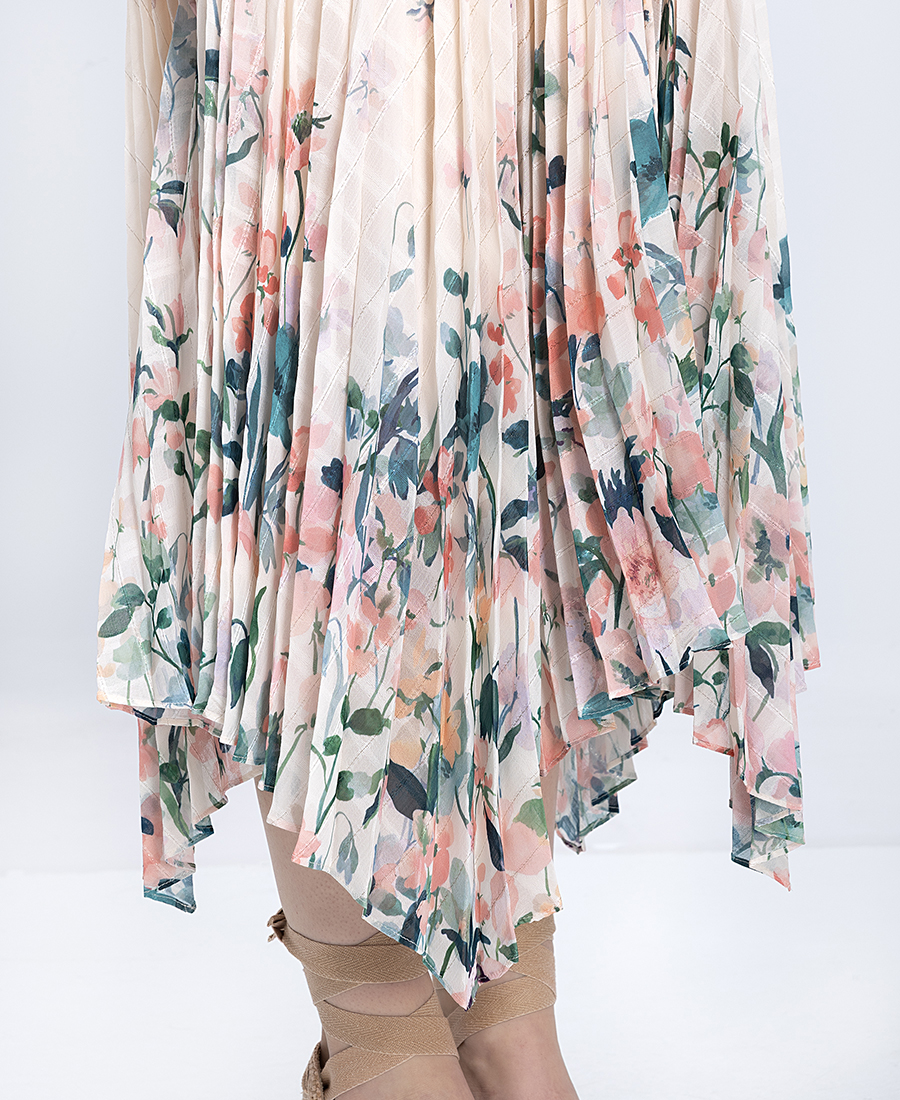 Phase Eight Γυναικείο Midi Φόρεμα Floral Με Πλισέ Φούστα Regular Fit φωτογραφία
