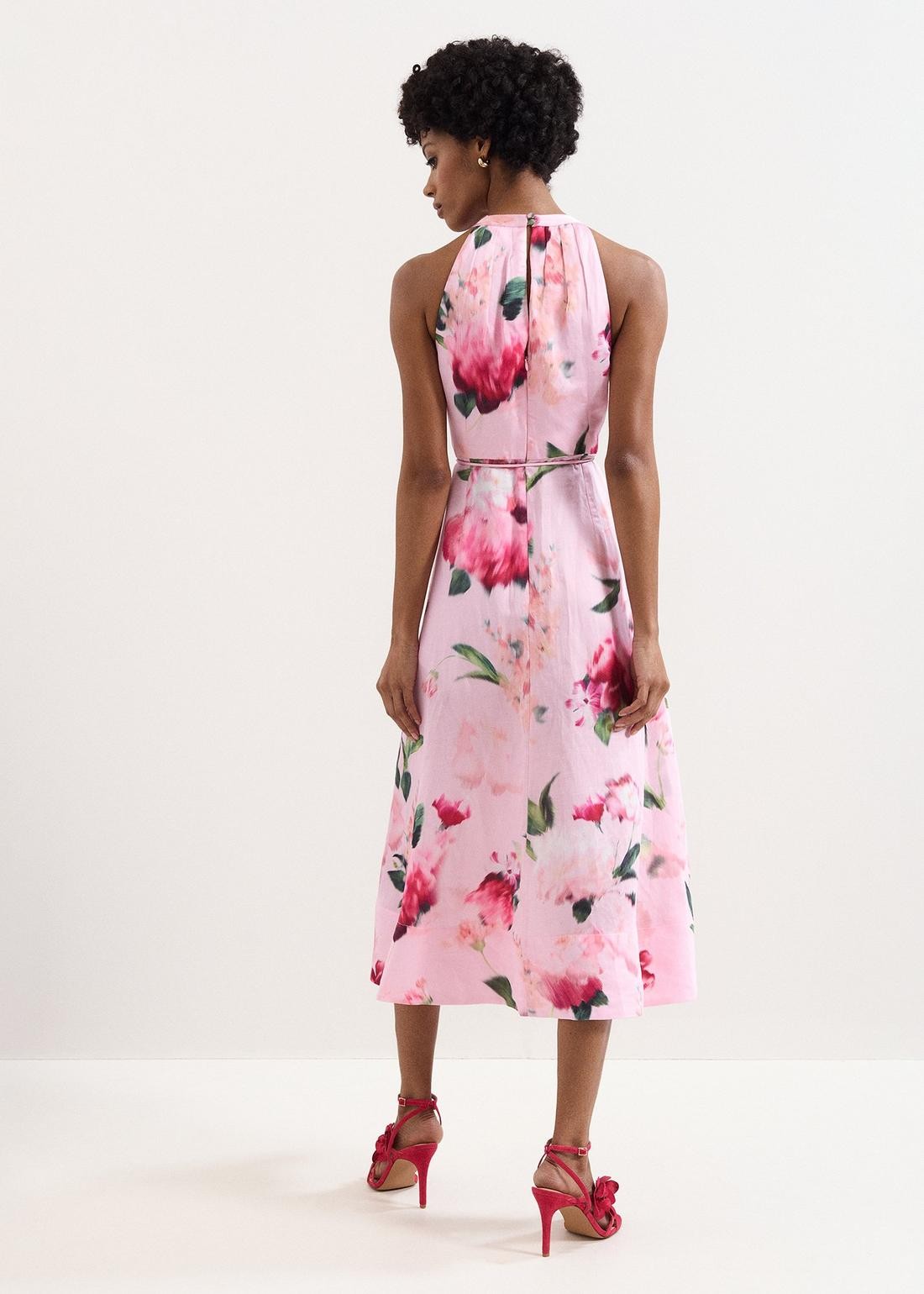 Phase Eight Phase Eight Γυναικείο Φόρεμα Midi Με Halter Λαιμόκοψη Και Floral Σχέδιο - 3