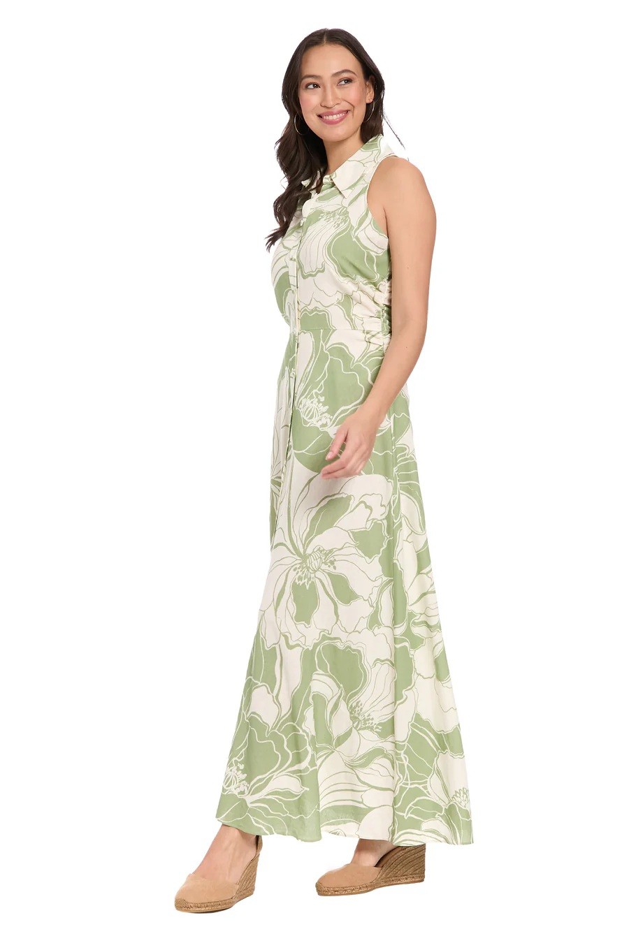 Stella Lorand Stella Lorand Γυναικείο Maxi Φόρεμα Linen Blend Με Botanical Σχέδιο Regular Fit - 2