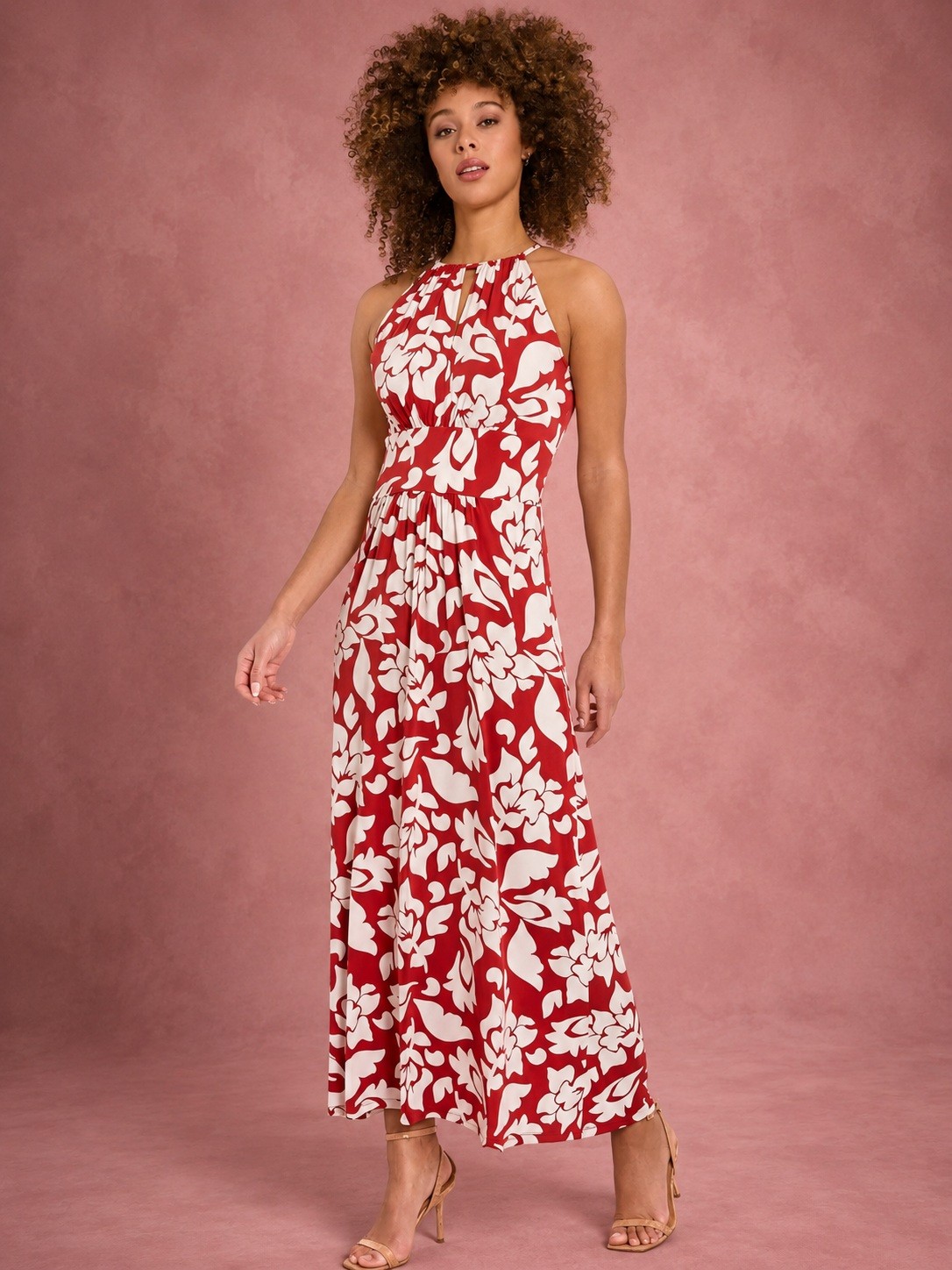Stella Lorand Stella Lorand Γυναικείο Maxi Φόρεμα Με Halter Λαιμόκοψη Και Floral Σχέδιο