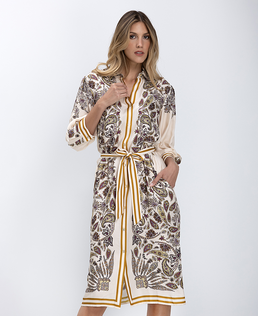 Gerard Darel Γυναικείο Σεμιζιέ Midi Φόρεμα Με Paisley Μοτίβο