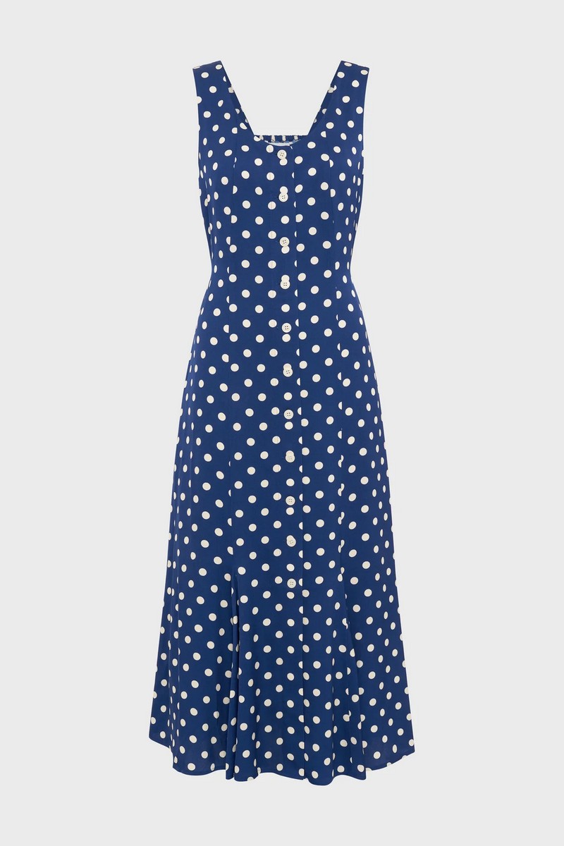 Gerard Darel Γυναικείο Φόρεμα Πουά Midi Regular Fit Με Ζώνη φωτογραφία