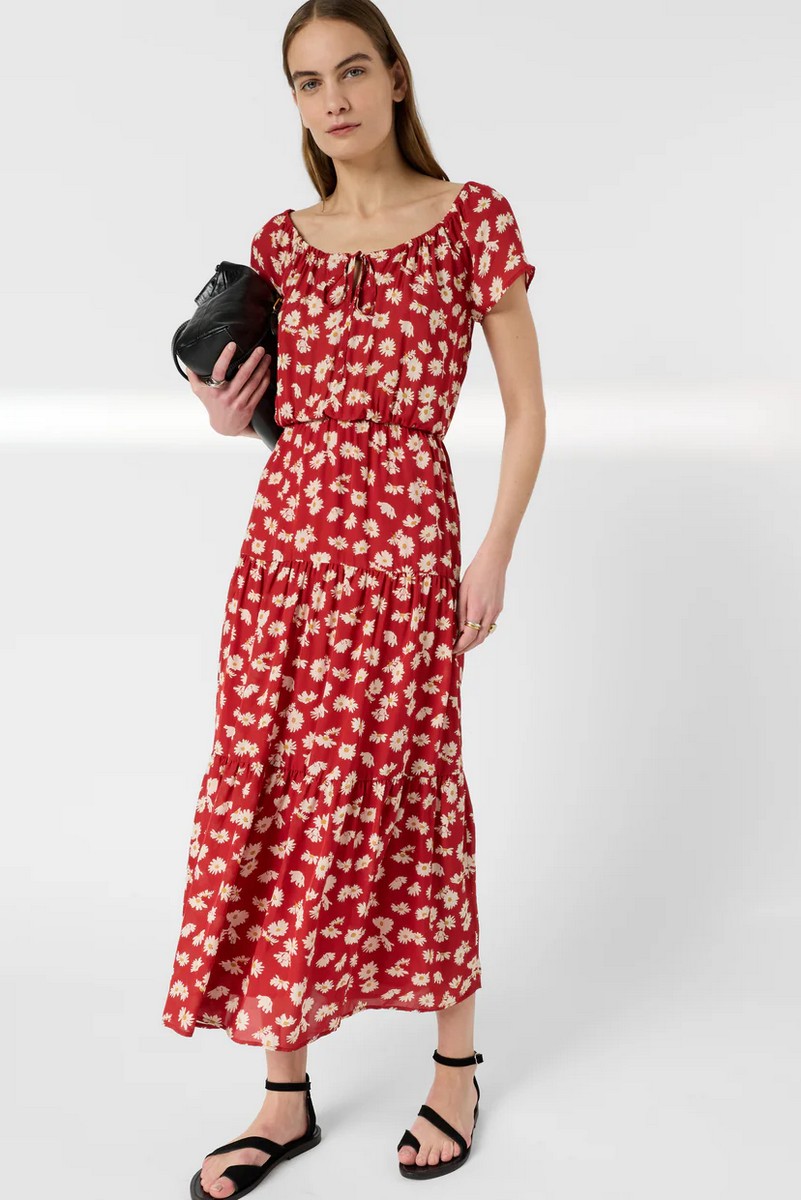 Gerard Darel Γυναικείο Φόρεμα Floral Pleated Regular Fit Με Βολάν φωτογραφία