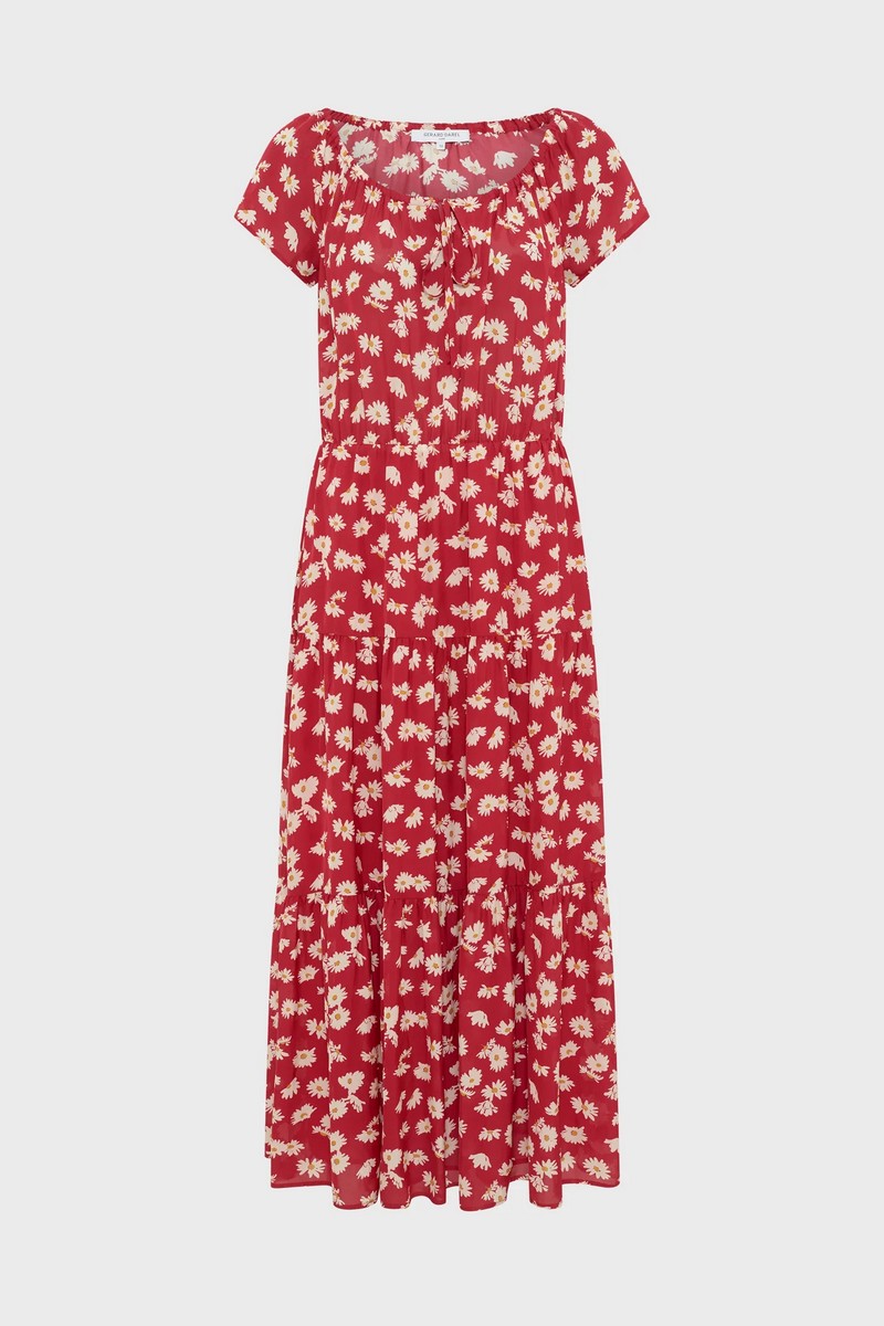 Gerard Darel Γυναικείο Φόρεμα Floral Pleated Regular Fit Με Βολάν φωτογραφία