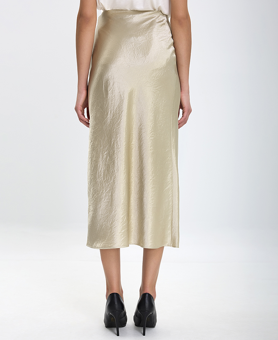 Boss Γυναικεία Φούστα Midi Σατέν Regular Fit σε Μπεζ φωτογραφία