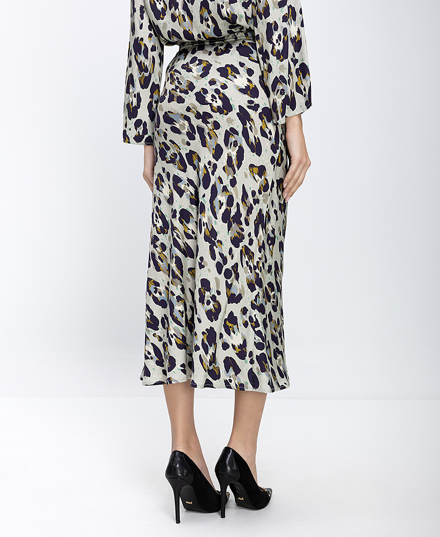 Laura Donini Γυναικεία Midi Φούστα Με Animal Print - 3