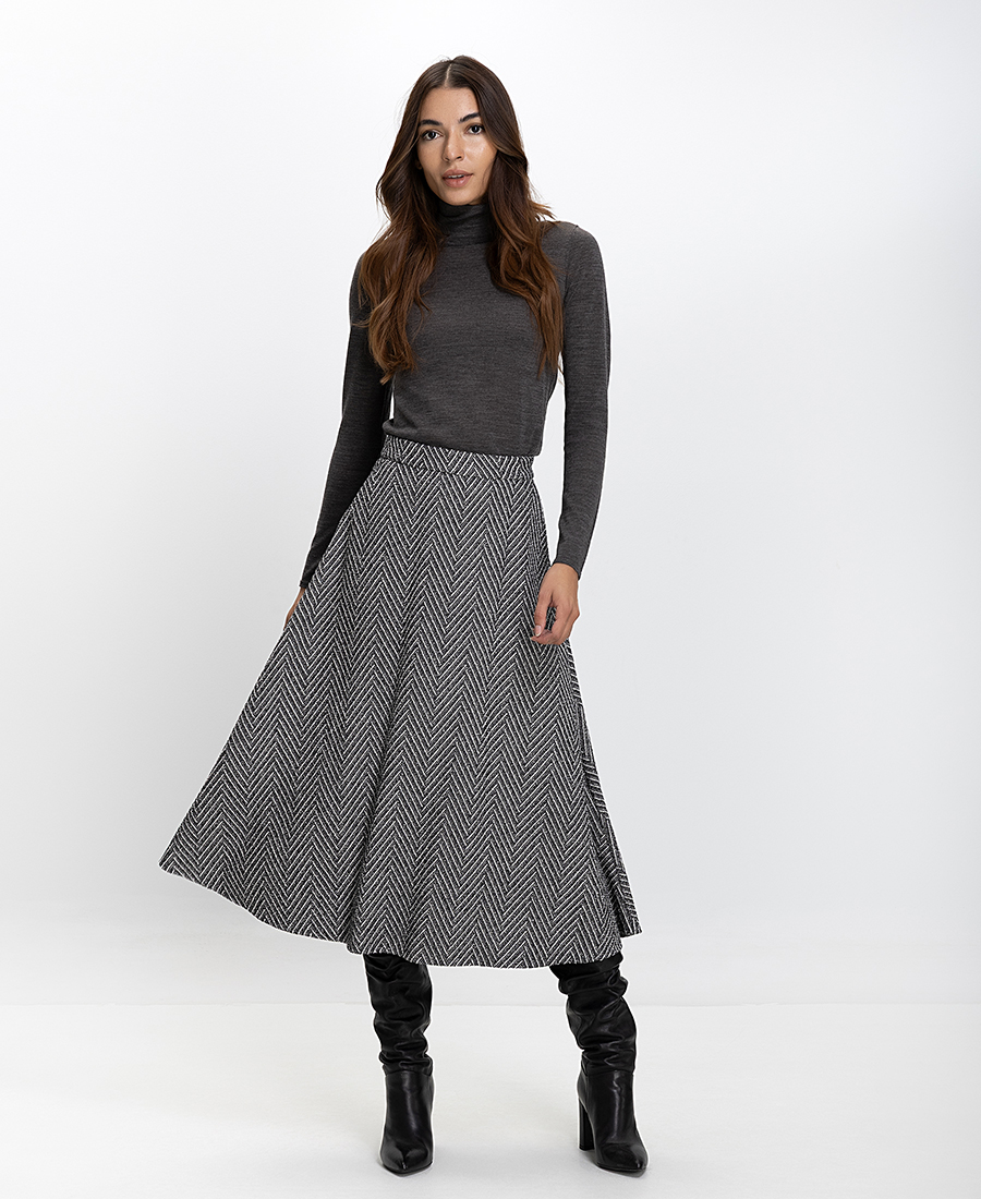 Penny Βlack Γυναικεία Φούστα Regular Fit Με Μοτίβο Ψαροκόκκαλο φωτογραφία